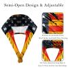 2-Pc,Bouffant Nurse Hats,Scrub Cap Adjustable Scrub Hats with Sweatband,American and German Flags view 3