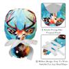 2-Pc,Gourd-Shaped Working Cap,Fisherman Hat with Buttons and Cotton Sweatband,Abstract Colorful Animal Deer Pattern view 4