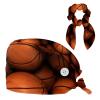 Nursing Hats,Working Cap with Buttons and Cotton Sweatband,Ball Print Basketball view 1
