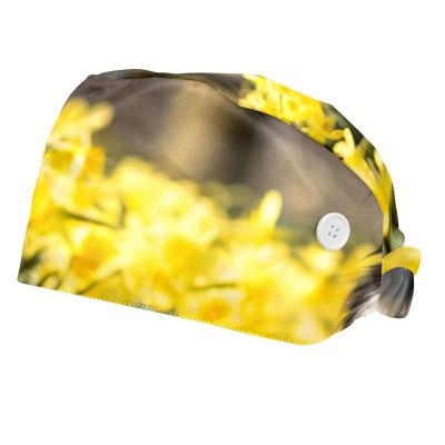 2-Pc,Bouffant Nurse Hats,Scrub Cap Adjustable Scrub Hats with Sweatband,Border Collie Dog Outdoors