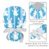 2-Pc,Gourd-Shaped Working Cap,Fisherman Hat with Buttons and Cotton Sweatband,Bunnies on Blue Stripe view 4