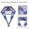 2-Pc,Bouffant Nurse Hats,Scrub Cap Adjustable Scrub Hats with Sweatband,Purple Lotus Watercolor Dragonfly view 3