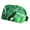 2-Pc,Bouffant Nurse Hats,Scrub Cap Adjustable Scrub Hats with Sweatband,Tropical Palm Leaves Green Bright view 1