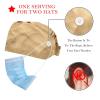 2-Pc,Bouffant Nurse Hats,Scrub Cap Adjustable Scrub Hats with Sweatband,Beach Seashell Starfish Wood view 2