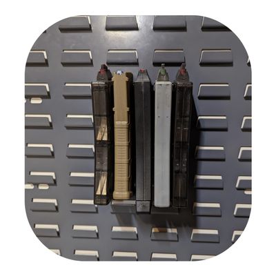 Hammy3DPrints Mount for AR 223/556/300 Pattern Mags - Secure It/Akro Mils | Magazine Holder Storage Rack (Plastic Panel)