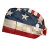 2-Pc,Bouffant Nurse Hats,Scrub Cap Adjustable Scrub Hats with Sweatband,America Canada Flag Retro view 1