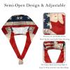 2-Pc,Bouffant Nurse Hats,Scrub Cap Adjustable Scrub Hats with Sweatband,America Canada Flag Retro view 3