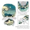 2-Pc,Gourd-Shaped Working Cap,Fisherman Hat with Buttons and Cotton Sweatband,Beach Blue Sea Wave Scenery view 4