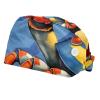 2-Pc,Bouffant Nurse Hats,Scrub Cap Adjustable Scrub Hats with Sweatband,Abstract Blue Crab Painting view 1