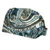 2-Pc,Bouffant Nurse Hats,Scrub Cap Adjustable Scrub Hats with Sweatband,Abstract Retro Cashew Flower Paisley view 1