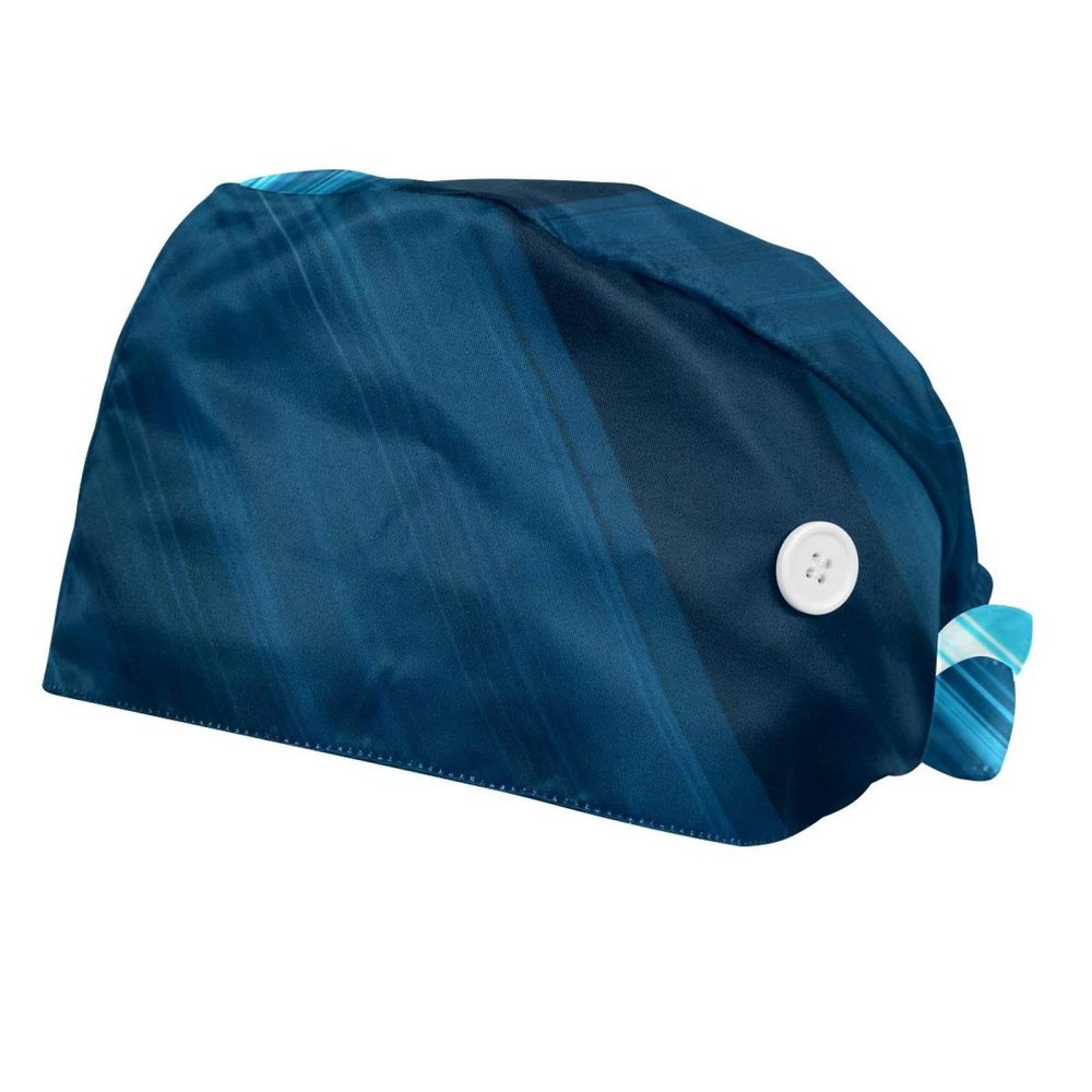 2-Pc,Bouffant Nurse Hats,Scrub Cap Adjustable Scrub Hats with Sweatband,Abstract Modern Stripes