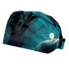 2-Pc,Bouffant Nurse Hats,Scrub Cap Adjustable Scrub Hats with Sweatband,Jungle Animal Wolf Pattern view 1