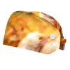 2-Pc,Bouffant Nurse Hats,Scrub Cap Adjustable Scrub Hats with Sweatband,Autumn Golden Retriever Leaves view 1