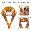 2-Pc,Bouffant Nurse Hats,Scrub Cap Adjustable Scrub Hats with Sweatband,Autumn Golden Retriever Leaves view 3
