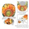 2-Pc,Gourd-Shaped Working Cap,Fisherman Hat with Buttons and Cotton Sweatband,Vintage Texture Sunflower view 4