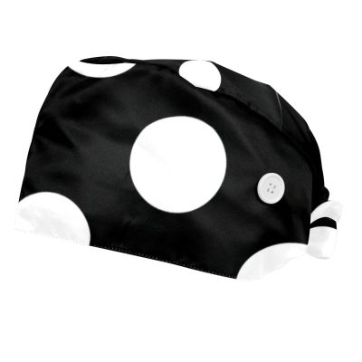 2-Pc,Bouffant Nurse Hats,Scrub Cap Adjustable Scrub Hats with Sweatband,Classic Polka Dot