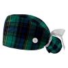 2-Pc,Gourd-Shaped Working Cap,Fisherman Hat with Buttons and Cotton Sweatband,Black Plaid Printing view 1