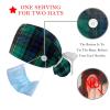 2-Pc,Gourd-Shaped Working Cap,Fisherman Hat with Buttons and Cotton Sweatband,Black Plaid Printing view 3