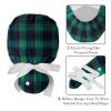 2-Pc,Gourd-Shaped Working Cap,Fisherman Hat with Buttons and Cotton Sweatband,Black Plaid Printing view 4