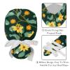 2-Pc,Gourd-Shaped Working Cap,Fisherman Hat with Buttons and Cotton Sweatband,Bright Floral Yellow Flower view 4