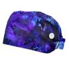 2-Pc,Bouffant Nurse Hats,Scrub Cap Adjustable Scrub Hats with Sweatband,Watercolor Ocean Abstract Sailboat view 1