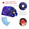 2-Pc,Bouffant Nurse Hats,Scrub Cap Adjustable Scrub Hats with Sweatband,Watercolor Ocean Abstract Sailboat view 2
