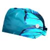 2-Pc,Bouffant Nurse Hats,Scrub Cap Adjustable Scrub Hats with Sweatband,Blue Fantasy Butterfly Ocean view 1