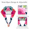 2-Pc,Bouffant Nurse Hats,Scrub Cap Adjustable Scrub Hats with Sweatband,Watercolor Leaves Floral view 3