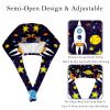 2-Pc,Bouffant Nurse Hats,Scrub Cap Adjustable Scrub Hats with Sweatband,Cartoon Rocket Lovely Planets view 3