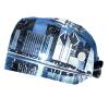 2-Pc,Bouffant Nurse Hats,Scrub Cap Adjustable Scrub Hats with Sweatband,City River Landscape Night view 1