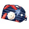 2-Pc,Bouffant Nurse Hats,Scrub Cap Adjustable Scrub Hats with Sweatband,Anchor Shell Starfish Stripes view 1