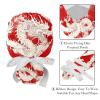2-Pc,Gourd-Shaped Working Cap,Fisherman Hat with Buttons and Cotton Sweatband,Chinese Dragon Red view 4