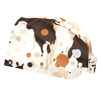 2-Pc,Bouffant Nurse Hats,Scrub Cap Adjustable Scrub Hats with Sweatband,Animal Texture
