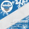 2-Pc,Gourd-Shaped Working Cap,Fisherman Hat with Buttons and Cotton Sweatband,Blue Christmas Winter Snowflake view 2