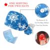 2-Pc,Gourd-Shaped Working Cap,Fisherman Hat with Buttons and Cotton Sweatband,Blue Christmas Winter Snowflake view 3