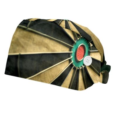 2-Pc,Bouffant Nurse Hats,Scrub Cap Adjustable Scrub Hats with Sweatband,Board Game Darts