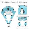 2-Pc,Bouffant Nurse Hats,Scrub Cap Adjustable Scrub Hats with Sweatband,Blue Background Penguins view 3