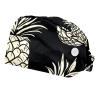 2-Pc,Bouffant Nurse Hats,Scrub Cap Adjustable Scrub Hats with Sweatband,Black White Graffiti Pineapple view 1