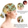 Nurse Scrub Caps,Scrub Hats with Buttons and Cotton Sweatband,Vintage World Map Compass view 3