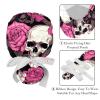 2-Pc,Gourd-Shaped Working Cap,Fisherman Hat with Buttons and Cotton Sweatband,Colorful Plant Flower Art Rose Pattern view 4