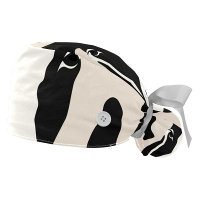 2-Pc,Gourd-Shaped Working Cap,Fisherman Hat with Buttons and Cotton Sweatband,Animal Cow Print
