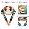 2-Pc,Bouffant Nurse Hats,Scrub Cap Adjustable Scrub Hats with Sweatband,Abstract People Face Geometry view 3