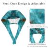 2-Pc,Bouffant Nurse Hats,Scrub Cap Adjustable Scrub Hats with Sweatband,Turquoise Green Marble Texture view 3
