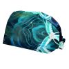 2-Pc,Bouffant Nurse Hats,Scrub Cap Adjustable Scrub Hats with Sweatband,Colorful Abstract Lotus Art Pattern view 1