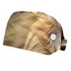 2-Pc,Bouffant Nurse Hats,Scrub Cap Adjustable Scrub Hats with Sweatband,Animal Lion Wild Life Cat view 1