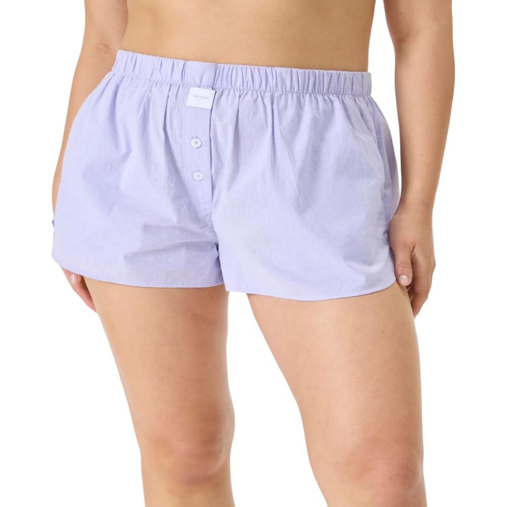 florence by mills Women's Sleep Boxer Short, Lavender Chambray, X-Small