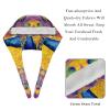 2-Pc,Bouffant Nurse Hats,Workout Hat with Buttons and Cotton Sweatband,Animal Colorful Peacock Art Painting view 4