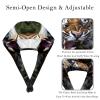 2-Pc,Bouffant Nurse Hats,Scrub Cap Adjustable Scrub Hats with Sweatband,Zoo Animal Portrait Tiger view 3