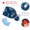 2-Pc,Gourd-Shaped Working Cap,Fisherman Hat with Buttons and Cotton Sweatband,Anchor Ocean Blue view 3