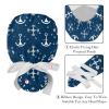2-Pc,Gourd-Shaped Working Cap,Fisherman Hat with Buttons and Cotton Sweatband,Anchor Ocean Blue view 4